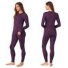 Cuddl Duds Womens Heavyweight Fleece 2 Piece Long Sleeve Thermal Underwear Set  Shirt & Leggings Base Layer for Cold Weather  Winter Clothing Long Johns Lounge Sets for Women, Purple, XL view 2