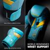 Hayabusa T3 Boxing Gloves for Men and Women Wrist and Knuckle Protection, Dual-X Hook and Loop Closure, Splinted Wrist Support, 5 Layer Foam Knuckle Padding - Blue/Yellow, 14oz view 4