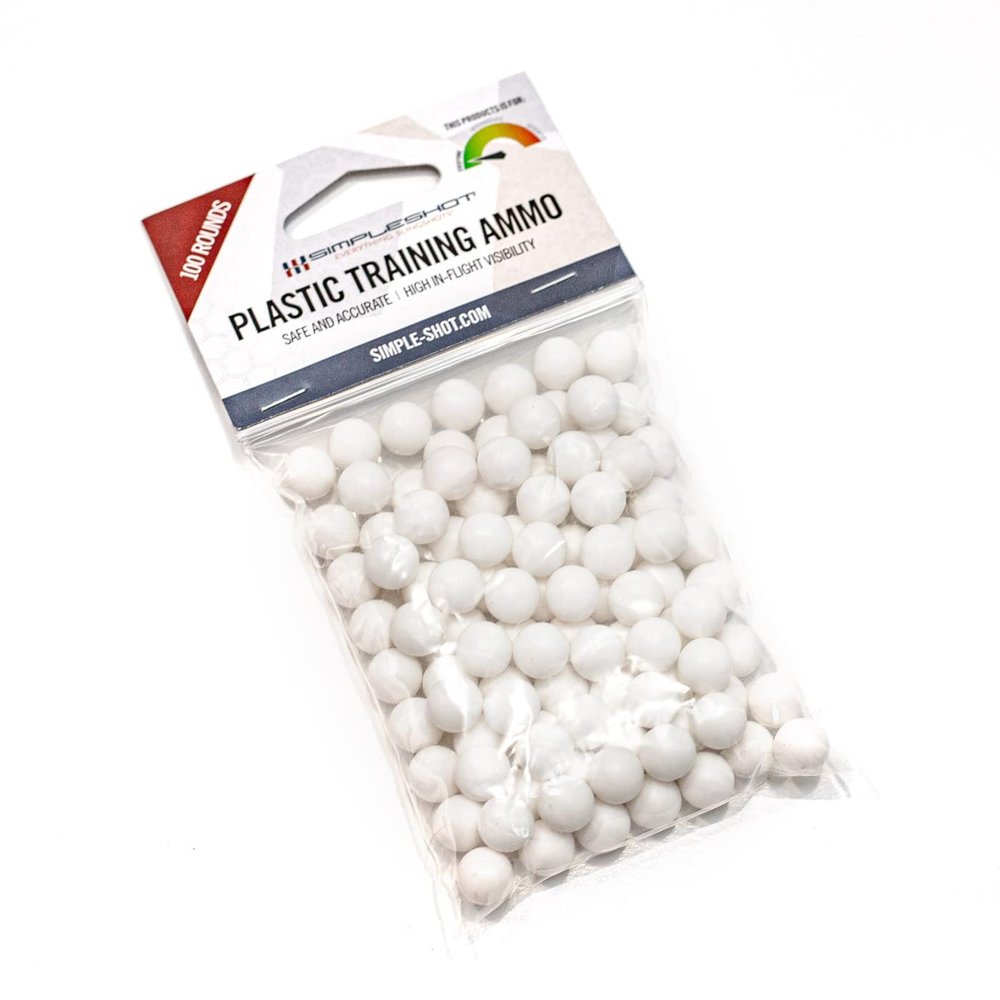 SimpleShot Plastic Slingshot Ammo (100pcs) - 3/8 Inch, 10mm Indoor Outdoor Plastic Training Ammo