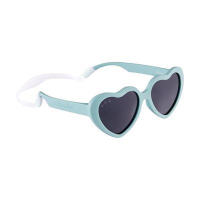 ROSHAMBO Eyewear Splash Heart Sunglasses for Babies 0-2 Years - Unbreakable Italian Made Baby Eyewear with Strap - BPA-Free Polarized UV Protection