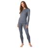 Cuddl Duds Womens Heavyweight Fleece 2 Piece Long Sleeve Thermal Underwear Set  Shirt & Leggings Base Layer for Cold Weather  Winter Clothing Long Johns Lounge Sets for Women, Grey, XS view 1
