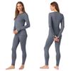 Cuddl Duds Womens Heavyweight Fleece 2 Piece Long Sleeve Thermal Underwear Set  Shirt & Leggings Base Layer for Cold Weather  Winter Clothing Long Johns Lounge Sets for Women, Grey, XS view 2