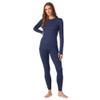 Cuddl Duds Womens Heavyweight Fleece 2 Piece Long Sleeve Thermal Underwear Set  Shirt & Leggings Base Layer for Cold Weather  Winter Clothing Long Johns Lounge Sets for Women, Navy Blue, XL view 1