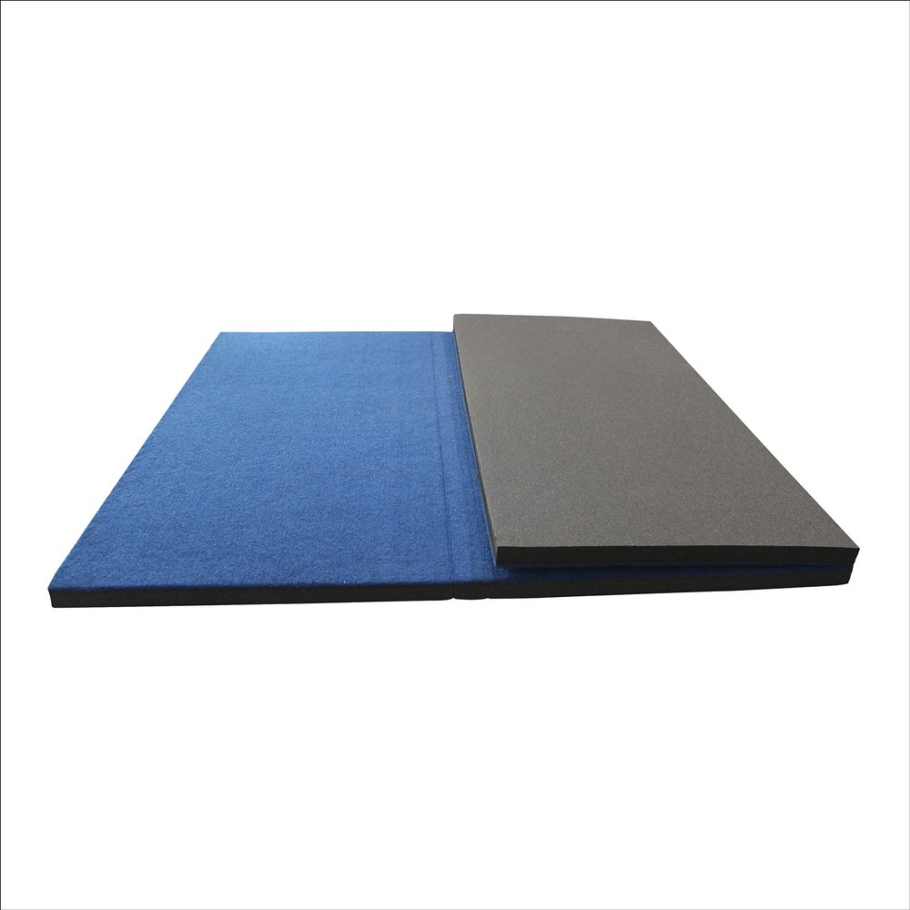 Envirolite Carpet Bonded Foam Folding Mats - Trifold Exercise Mat for Tumbling, Gymnastics, Wrestling, Martial Arts, MMA, Aerobics, and Plyometrics - Foam Tumbling Mat 4' x 6' x 1-3/8', Blue