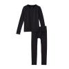 Cuddl Duds Boys Heavyweight Fleece Lined 2 Piece Thermal Underwear Set  Long Sleeve Shirt & Leggings Base Layer for Cold Weather  Winter Clothing Long Johns Lounge Sets for Kids, Black, L view 3