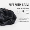American Trends Satin Lined Beanie Hats Winter Hats for Women Cable Warm Knit Thick Slouchy Beanie Black&Dark Grey&Black Mix&Black Grey view 2