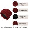 American Trends Satin Lined Beanie Hats Winter Hats for Women Cable Warm Knit Thick Slouchy Beanie Black&Dark Grey&Black Mix&Black Grey view 3