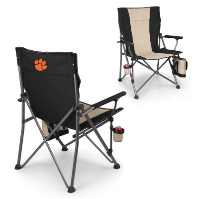 Picnic TIME NCAA Clemson Tigers Big Bear XXL Camp Chair with Cooler, Heavy Duty Beach Chair, 500 lb Capacity Camping Chair with Carry Bag, (Black)