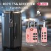 Forge Open Alert TSA Approved Luggage Locks - 3 Digit Combination, Easy Read Dials, Zinc Alloy Body - Ideal Travel Lock for Luggage, Suitcases, Bags & Toolboxes. Pink 2 Locks. view 2