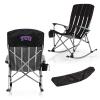 Picnic TIME NCAA TCU Horned Frogs Outdoor Rocking Camp Chair, XL Heavy Duty Camping Chair for Adults, (Black) view 1