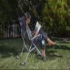Picnic TIME NCAA TCU Horned Frogs Outdoor Rocking Camp Chair, XL Heavy Duty Camping Chair for Adults, (Black) view 2