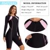 Long Sleeves Knee Length Boyleg one Piece Rashguard Swimsuit for Women Zip Front Printed Athletic Swimwear surf Suit for Snorkeling Diving view 2
