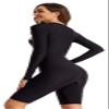 Long Sleeves Knee Length Boyleg one Piece Rashguard Swimsuit for Women Zip Front Printed Athletic Swimwear surf Suit for Snorkeling Diving view 4