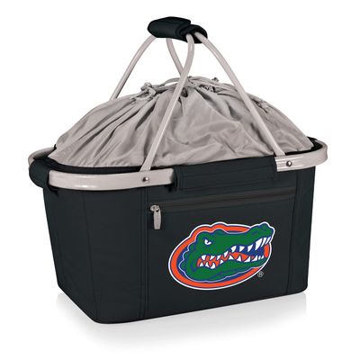 PICNIC TIME NCAA Florida Gators Metro Shopping Basket, Insulated Picnic Basket, Collapsible Market Basket, Utility Tote Cooler Bag, (Black)