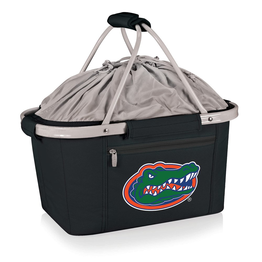 PICNIC TIME NCAA Florida Gators Metro Shopping Basket, Insulated Picnic Basket, Collapsible Market Basket, Utility Tote Cooler Bag, (Black)