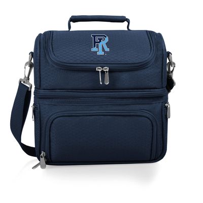 PICNIC TIME NCAA Rhode Island Rams Pranzo Lunch Bag, Insulated Lunch Box with Picnic Set, Lunch Cooler Bag, (Navy Blue)