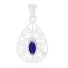 Amethyst Silver Pendant - Purple Amethyst Silver Pendant - Amethyst Gemstone Pendant With Chain - Amethyst Pendant gift fordaughter day view 1