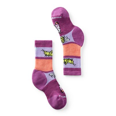Smartwool Children's Hike Full Cushion Garden Bugs Pattern Crew Meadow Mauve L