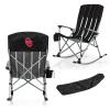 Picnic TIME NCAA Oklahoma Sooners Outdoor Rocking Camp Chair, XL Heavy Duty Camping Chair for Adults, (Black) view 1