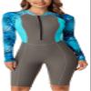 Boyleg Swimsuit for Women Sun Protection Diving Surfing Suit Long Sleeve Rash Guard One Piece Wetsuit with Shorts view 1
