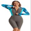Boyleg Swimsuit for Women Sun Protection Diving Surfing Suit Long Sleeve Rash Guard One Piece Wetsuit with Shorts view 2