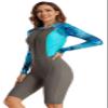 Boyleg Swimsuit for Women Sun Protection Diving Surfing Suit Long Sleeve Rash Guard One Piece Wetsuit with Shorts view 4