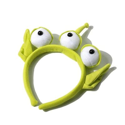 ZHOUMEIWENSP Three-eye Hair Band Novelty Alien Ears Costume Plush Headband Adult Party Cosplay Gift (Type1)