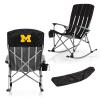Picnic TIME NCAA Michigan Wolverines Outdoor Rocking Camp Chair, XL Heavy Duty Camping Chair for Adults, (Black) view 1