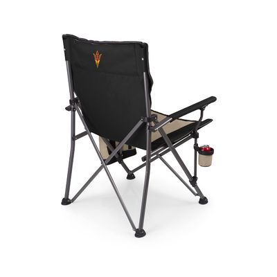 Picnic TIME NCAA Arizona State Sun Devils Big Bear XXL Camp Chair with Cooler, Heavy Duty Beach Chair, 500 lb Capacity Camping Chair with Carry Bag, (Black)