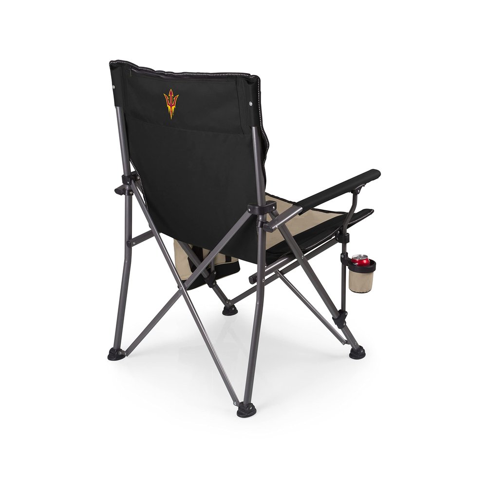 Picnic TIME NCAA Arizona State Sun Devils Big Bear XXL Camp Chair with Cooler, Heavy Duty Beach Chair, 500 lb Capacity Camping Chair with Carry Bag, (Black)