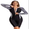 FEOYA Womens Boyleg One Piece Rashguard Swimsuit Printed Long Sleeve Sporty Athletic Diving Suit Surfwear for Snorkeling Kayaking view 2