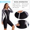 FEOYA Womens Boyleg One Piece Rashguard Swimsuit Printed Long Sleeve Sporty Athletic Diving Suit Surfwear for Snorkeling Kayaking view 4