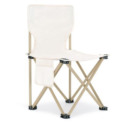 DSFEN Foldable Camping Stool Travel Chair Super Compact Ultralight Weight Carry Out to Hiking, Beach, Camping, BBQ, Picnic, Sketching Fishing Unfolded Size 14.2*14.2*22.8Inches.,White,42cm