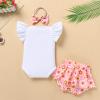 Baby Girls Boho Rainbow 1st Birthday Outfit Bohemian Floral Romper Tutu Skirt with Diaper Cover Bloomers Headband Infant First Birthday Cake Smash Outfit for Photo Prop Pink Flower One 12-18 Months view 3