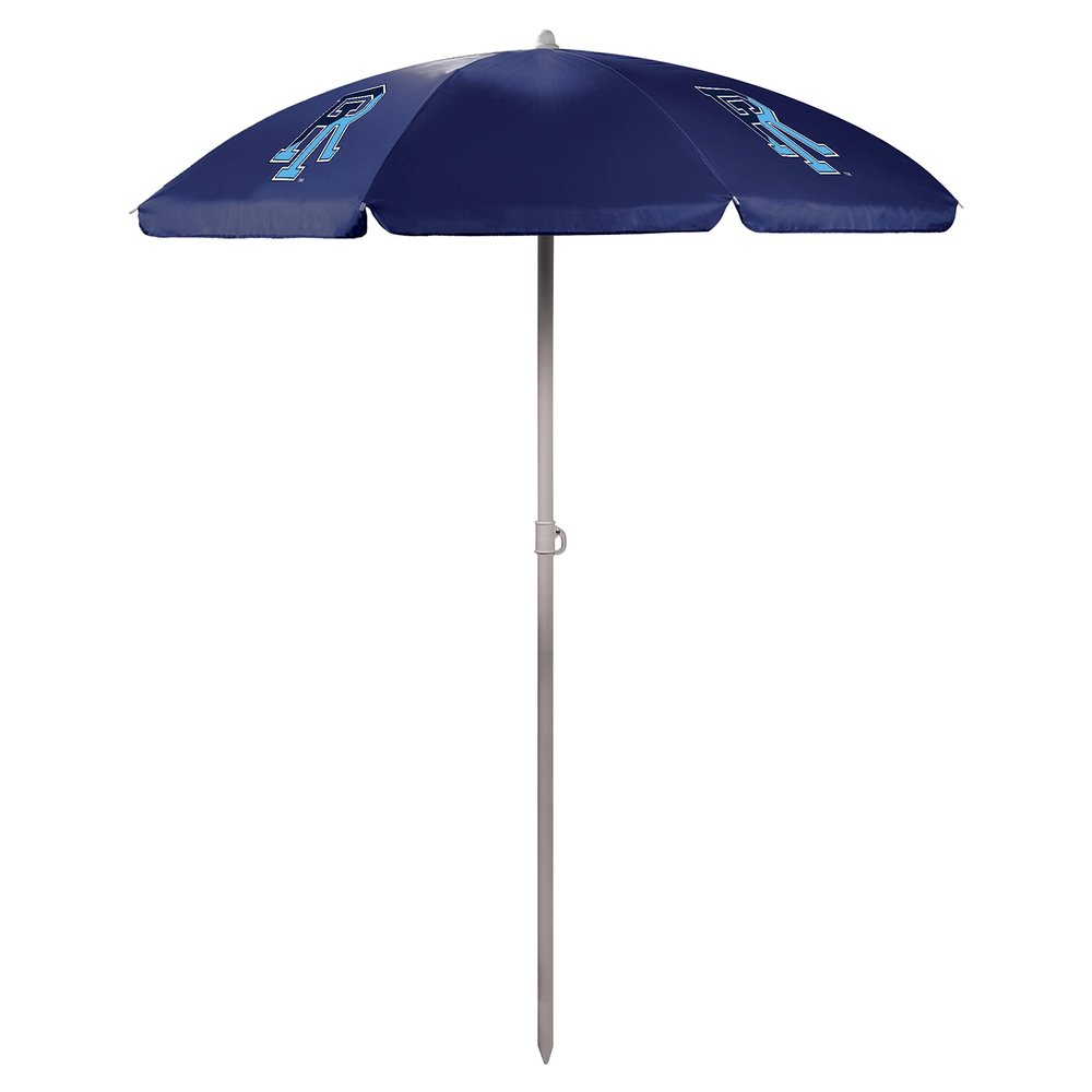 PICNIC TIME NCAA Rhode Island Rams Outdoor Canopy Sunshade Beach Umbrella 5.5', Small Patio Umbrella, Beach Chair Umbrella, (Navy Blue)