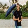 PICNIC TIME NCAA Rhode Island Rams Outdoor Canopy Sunshade Beach Umbrella 5.5', Small Patio Umbrella, Beach Chair Umbrella, (Navy Blue) view 4