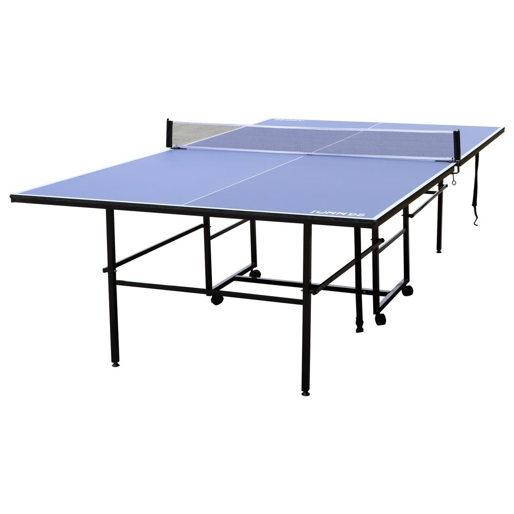 IUNNDS 6X3ft Mid-Size Table Tennis Tables - Indoor/Outdoor Portable Ping Pong Table Game for Adults/Teens,with Net,2 Table Tennis Paddles and 3 Balls (9X5ft Professional-Size)