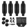 ISURE MARINE 4 Pack Boat Fender Marine Bumper Covers (Black, 4.5 x 16 inches) view 1
