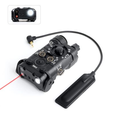 NOBUHIRO Upgrade Metal Airsoft PEQ Box Tactical Aiming Laser Sight, 10 Modes with Red Laser+White Light+IR Laser for Strobe/Constant/Momentary Functions, Fit for AEG GBB CQB Picatinny Rail (Black)
