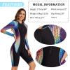 Women's Boyleg Dive Skin Rash Guard One Piece Long Sleeve Surf Suit Zip Front Patchwork Swimsuit Knee Length Wetsuit view 2