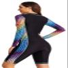 Women's Boyleg Dive Skin Rash Guard One Piece Long Sleeve Surf Suit Zip Front Patchwork Swimsuit Knee Length Wetsuit view 4