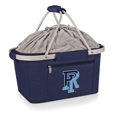 PICNIC TIME NCAA Rhode Island Rams Metro Shopping Basket, Insulated Picnic Basket, Collapsible Market Basket, Utility Tote Cooler Bag, (Navy Blue)