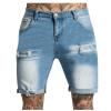 Diesel Men's Ripped Trunks Stretchy Washed Jeans Shorts, Signature Biker (A-Sky Blue, Large) view 2