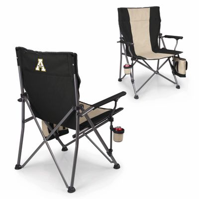Picnic TIME NCAA App State Mountaineers Big Bear XXL Camp Chair with Cooler, Heavy Duty Beach Chair, 500 lb Capacity Camping Chair with Carry Bag, (Black)