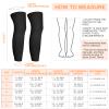 Geyoga 2 Pairs Kids Long Compression Leg Sleeves Long Knee Sleeves UV Protection for Boy Girl Youth Basketball Running Sport(Medium,Black) view 3