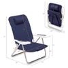 PICNIC TIME NCAA Rhode Island Rams Monaco Reclining Backpack Beach Chair, Outdoor Folding Lounge Chair, Lightweight Low Chair, (Navy Blue) view 3