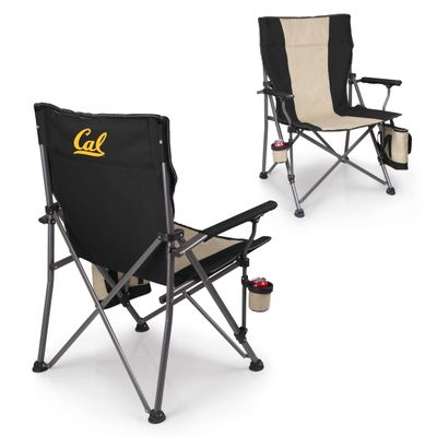 Picnic TIME NCAA Cal Bears Big Bear XXL Camp Chair with Cooler, Heavy Duty Beach Chair, 500 lb Capacity Camping Chair with Carry Bag, (Black)