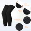 Geyoga 2 Pairs Kids Long Compression Leg Sleeves Long Knee Sleeves UV Protection for Boy Girl Youth Basketball Running Sport(Small,White) view 2