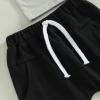 GOOCHEER Summer Outfit Infant Baby Boy Letter Short Sleeve T-shirt Tops and Jogger Pants Toddler Boy 2PCS Clothes Set (Light Grey Black, 0-6 Months) view 4