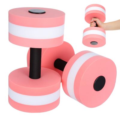 SEWACC Water Dumbbells for Pool Fitness 2 Pcs Lightweight Aquatic Exercise Dumbbells Eva Foam Water Barbells for Resistance Aerobics and Pool Workouts